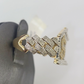 Real 10k Yellow Gold Diamond Mens Ring Trap House Band Casual Genuine Natural