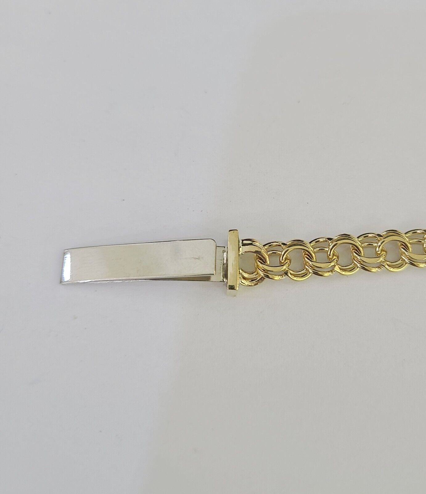 10k Chino ID Bracelet Yellow Gold Box Lock Real 10kt 5.5"