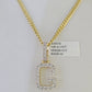 10K Gold Miami Cuban Chain G Initial Diamond Charm Length 18"-26" 3mm REAL