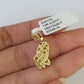 10K Franco Chain Praying Hands Pendant Diamond Necklace 16"-22" 0.5mm Women