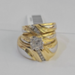 REAL 14k Diamond Ring Yellow Gold Ladies Men Trio SET Wedding Engagement Genuine