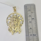 Real 10K Jesus Head Pendant Charm Yellow Gold Genuine 1.5"-2"