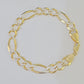 Real 10k Yellow Gold Figaro link Bracelet 9mm 8.5" Inch Solid Diamond Cut