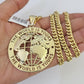 10K Miami Cuban Link Chain World is Yours Pendent Charm 6mm 20"-30" Necklace