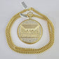 10K Franco Chain Last Supper Pendant Charm Necklace 20"-26" 5mm Gold SET Yellow