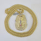 10K Miami Cuban Link Chain Pharaoh Pendent Charm 6mm 20"-30" Necklace