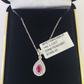 Real 14k Diamond Necklace Chain Teardrop Pendant White Gold Women