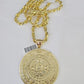 Real 10k Solid Rope Chain Mayan Calendar Charm Set 6mm 20"-30" Inch Necklace