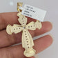 10k Gold Chain Jesus Crucifix Cross Charm Solid Cuban Curb 5mm 18"-28" Inch SET