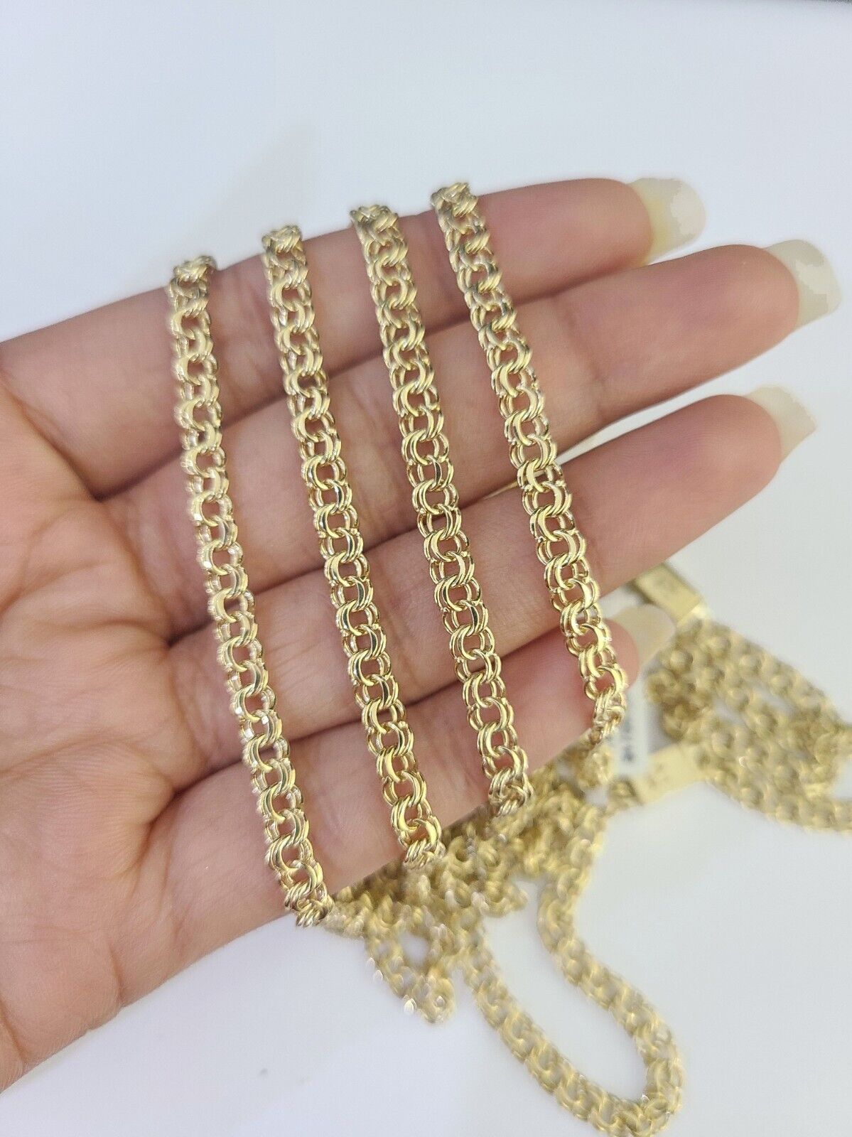 Real 10k Chino ID Chain Necklace Yellow Gold 4mm 16" 18" 20" 22" Genuine