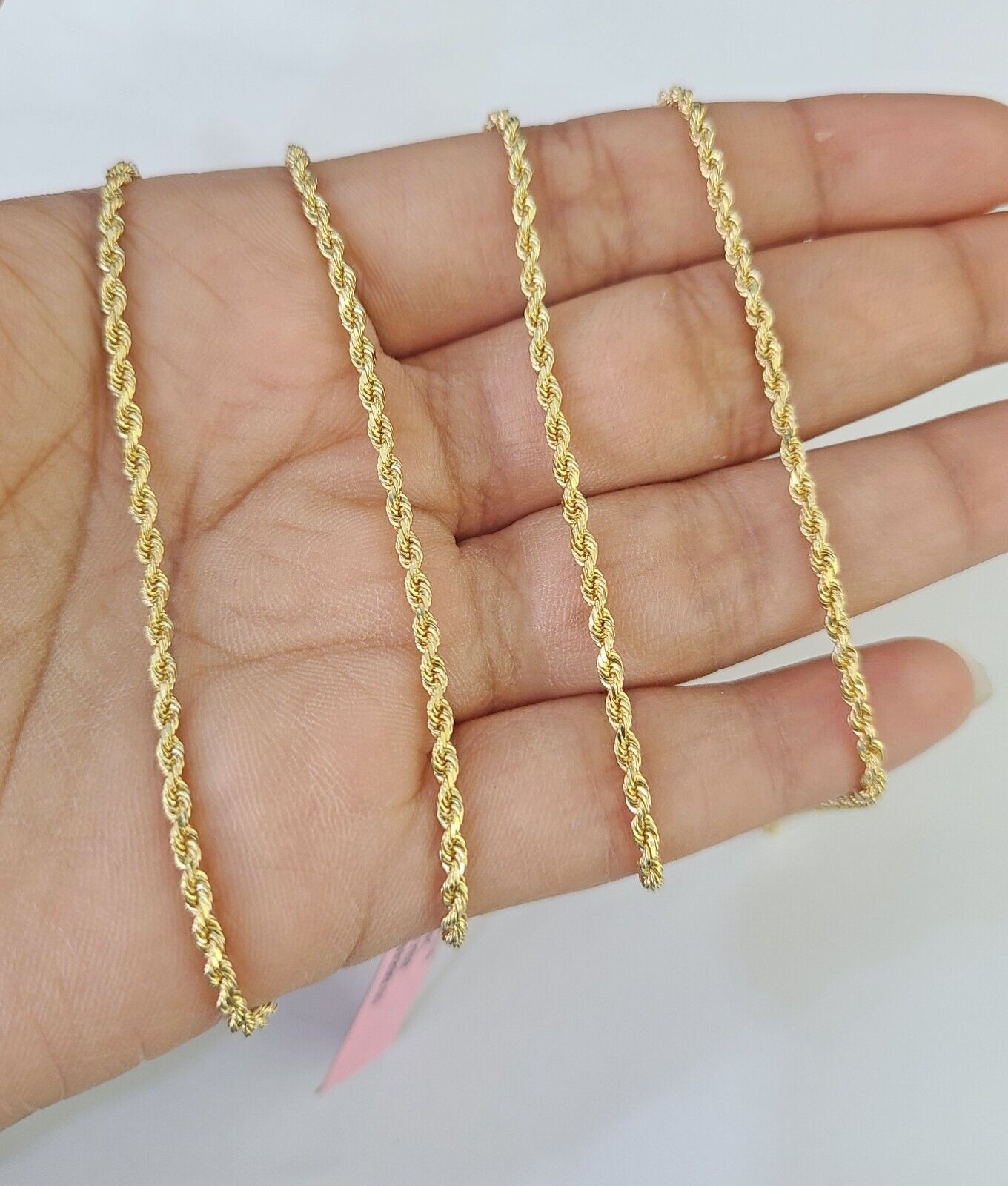 18k Real Solid Rope Chain Yellow Gold 2mm 20" Inch Genuine 18kt Necklace