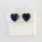 10k Yellow Gold Heart Diamond Earrings Real Screw-Back Women Men studs