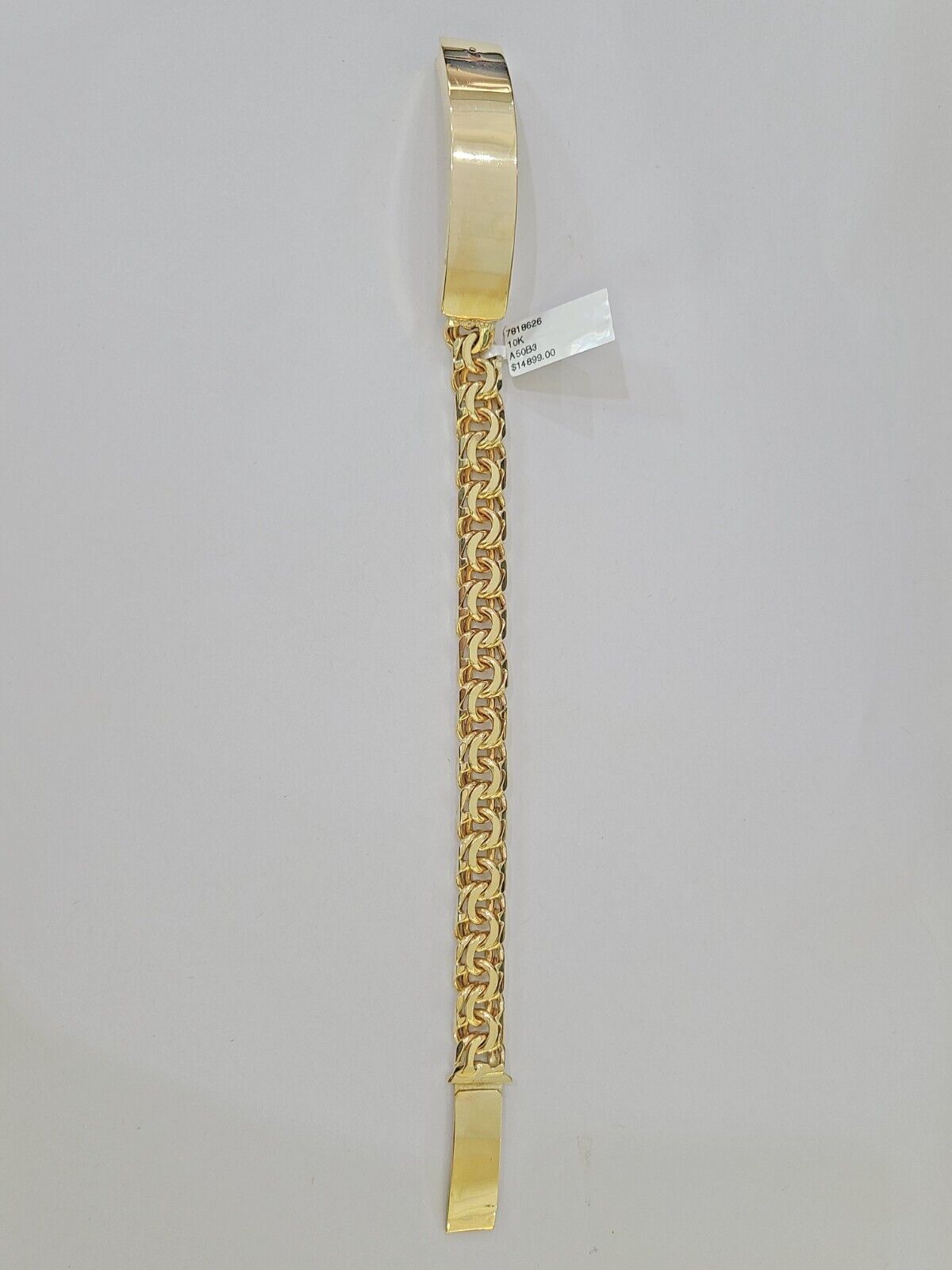 10k Solid Yellow Gold Chino ID Bracelet Size 8" 9mm Inches Box Lock Real 10kt