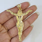 Real 10k Miami Cuban Chain Jesus Charm Set 4mm Yellow Gold Necklace Pendant