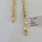 10k Real Solid Rope Chain Yellow Gold Women Men Diamond Cut 4mm 20 Inches