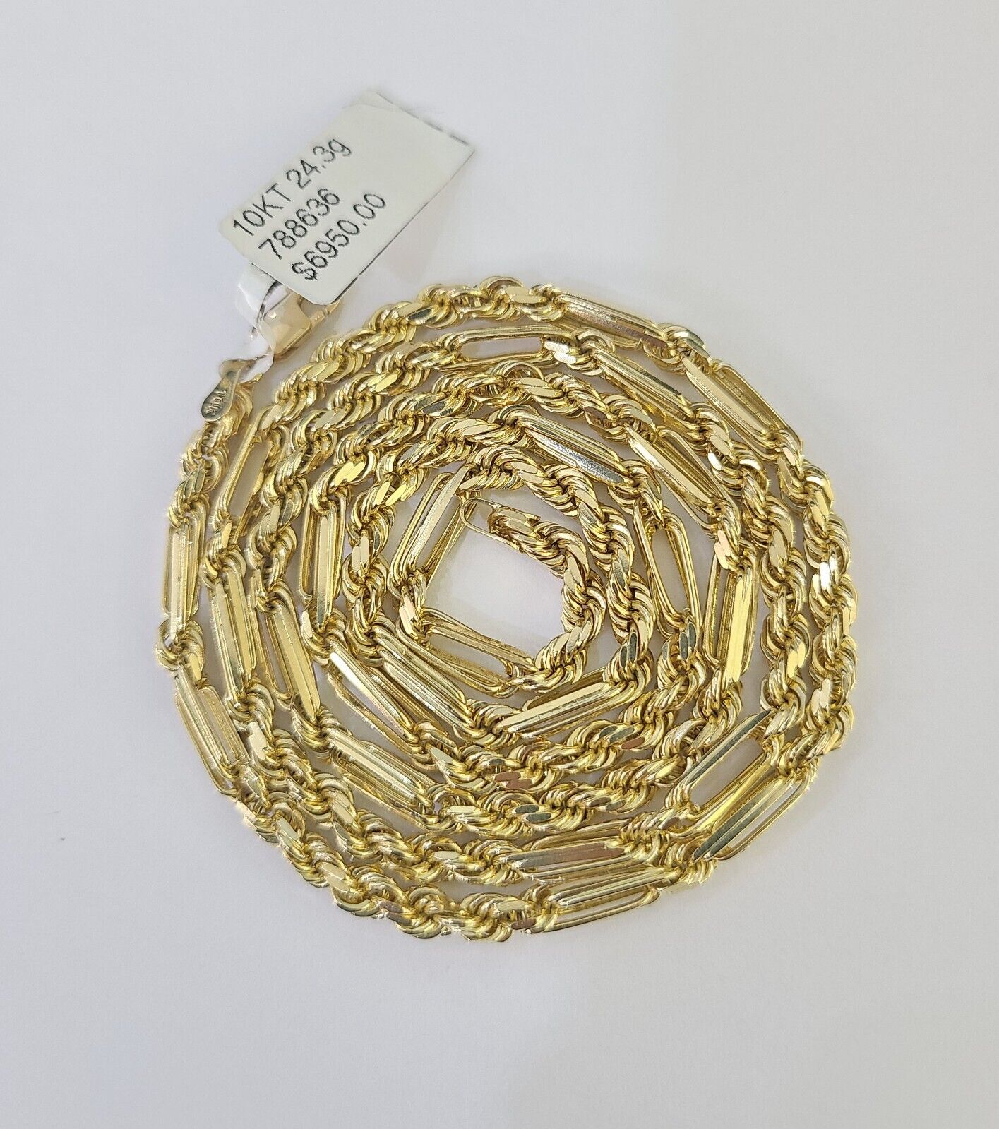 10k Gold Milano Rope chain Solid 4mm 20 Inches Yellow Gold Necklace Real