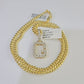 10K Gold Miami Cuban Chain G Initial Diamond Charm Length 18"-26" 3mm REAL