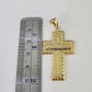 10k 3mm Rope Chain Last Supper Cross Pendant 18"-30" Gold Set Charm Necklace