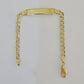 REAL 10K Gold ID Bracelet Kids Baby Cuban Curb Link Unisex