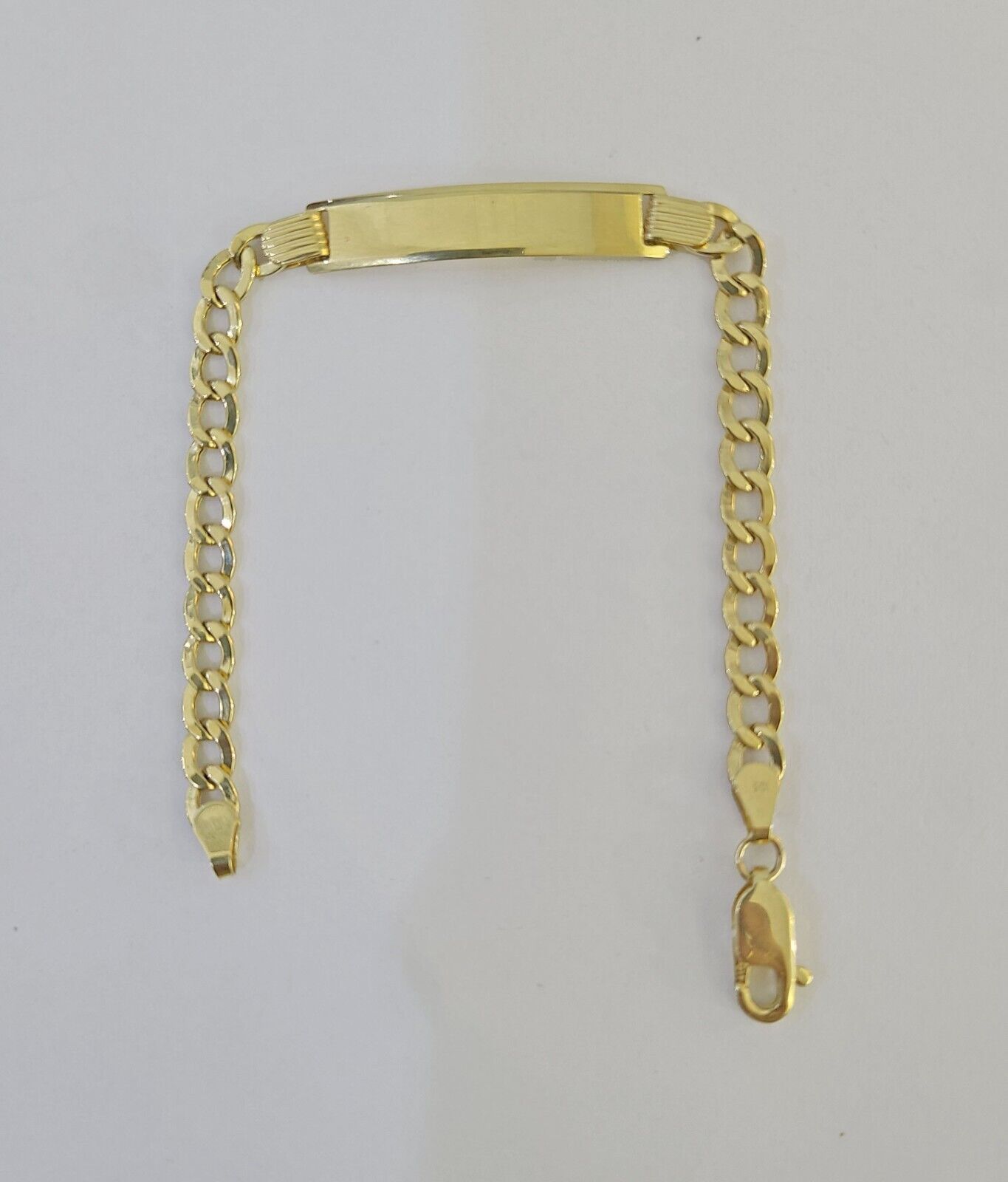 REAL 10K Gold ID Bracelet Kids Baby Cuban Curb Link Unisex