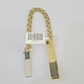 10k Chino ID Bracelet Yellow Gold Box Lock Real 10kt 5.5"