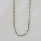 Real 10k Palm Chain White Gold 3mm 22" Necklace Men Women Real Genuine