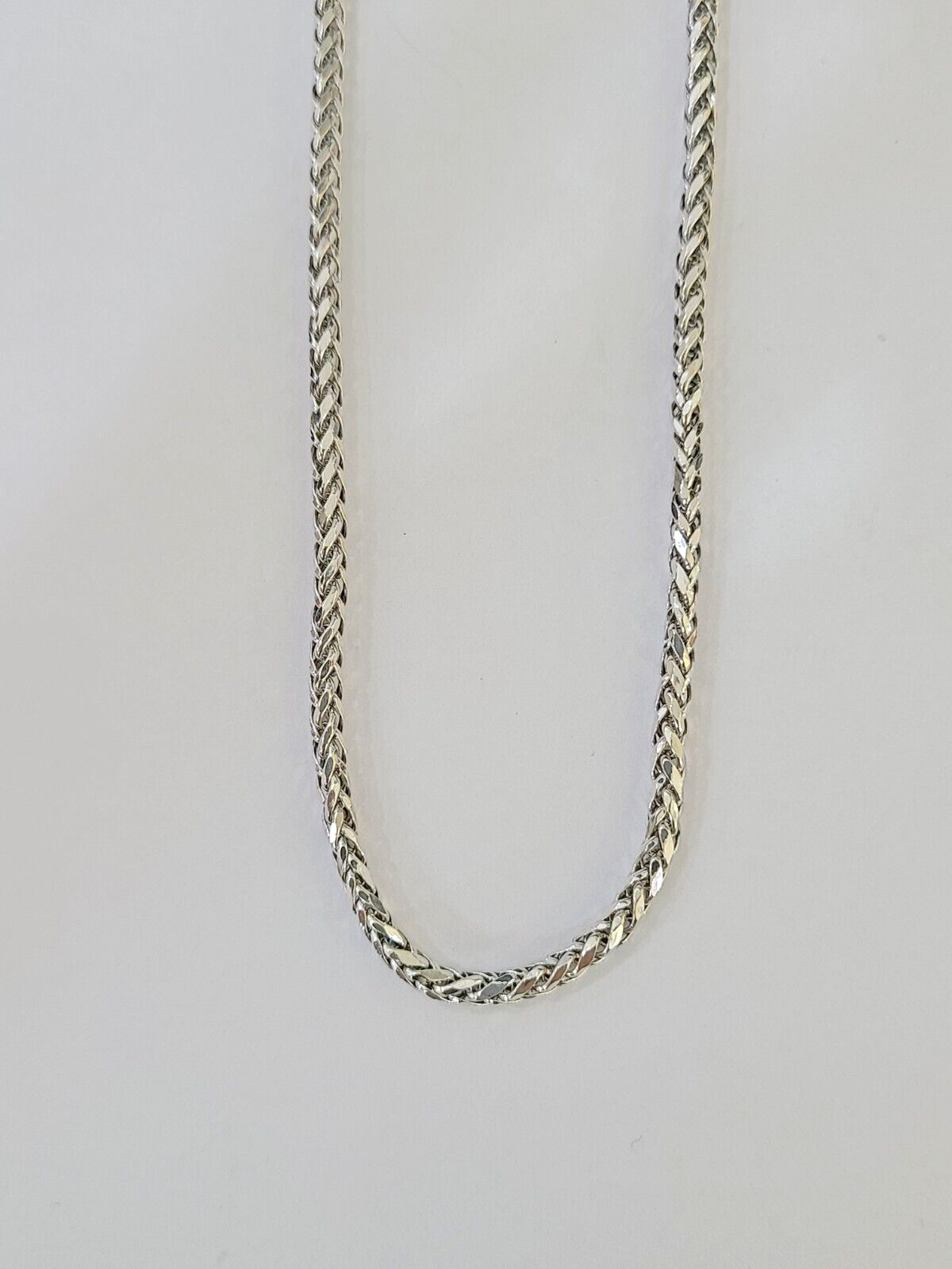 Real 10k Palm Chain White Gold 3mm 22" Necklace Men Women Real Genuine