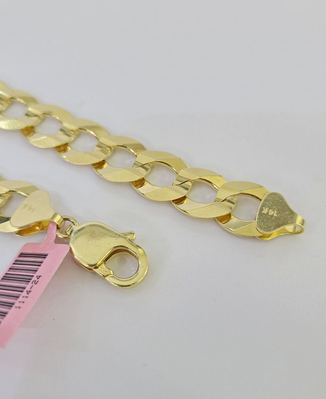 14K Real Yellow Gold Cuban Curb Bracelet Solid 12mm Link 8.5" inch Genuine