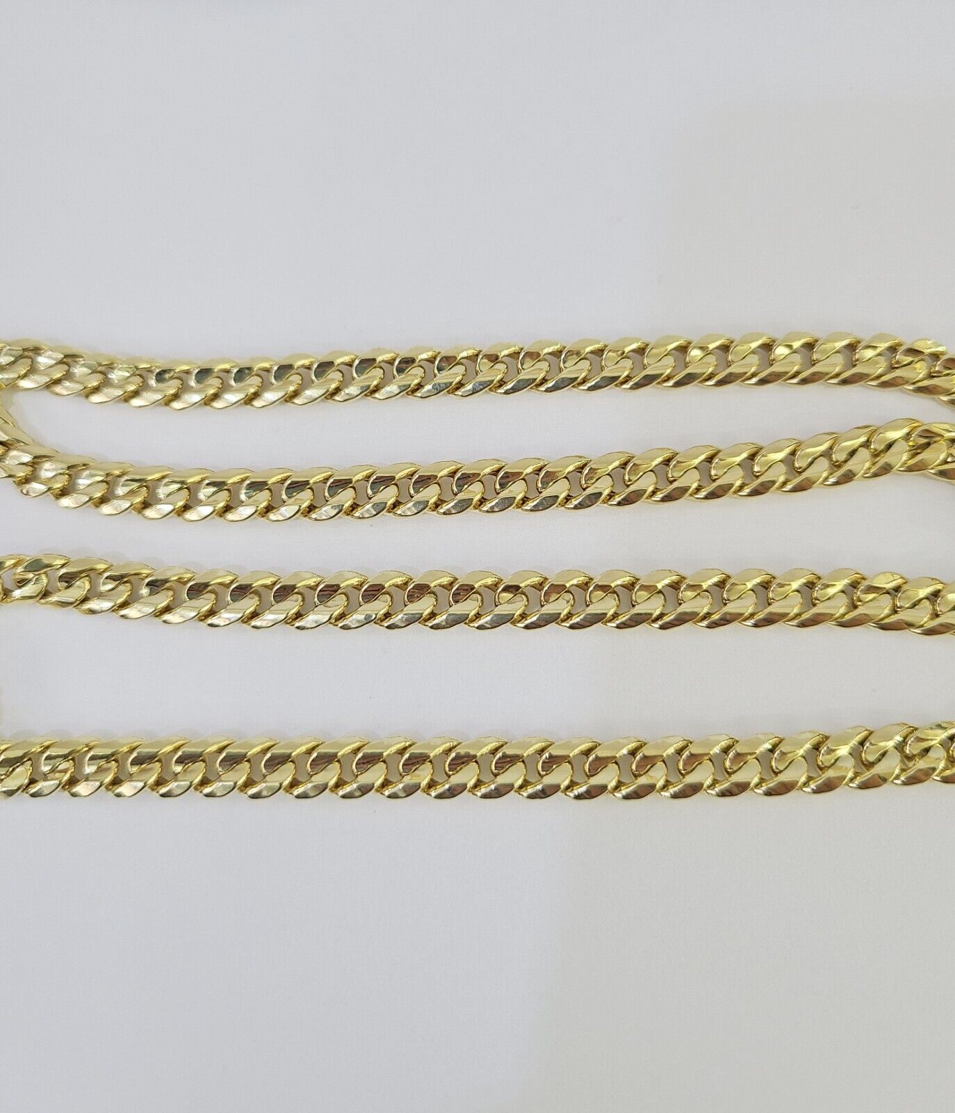 Real 14K Yellow Gold Miami Cuban chain Necklace 18 inch Choker 6mm Hollow