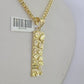 10k Gold Byzantine Necklace Nugget Charm 18-28 inches 3mm SET Chain Pendant 10kt