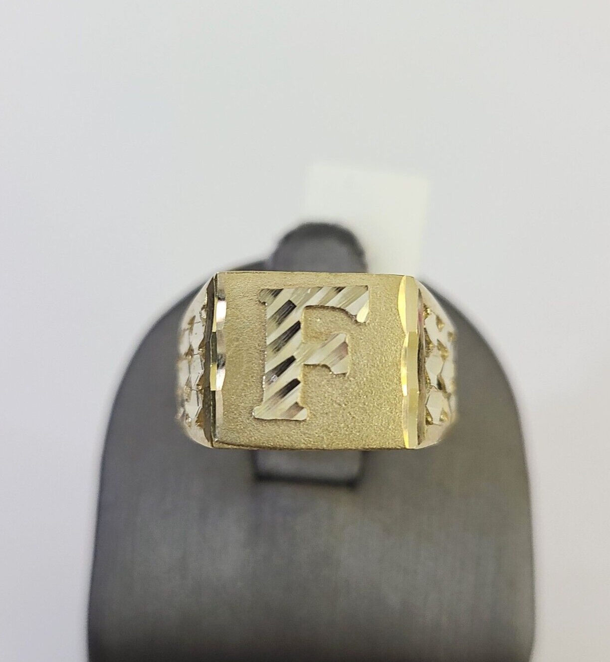 Real 10k Initial F Casual Ring Alphabet Yellow Gold 10kt Genuine