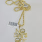 10k Milano Rope Chain No Days Off Charm Pendent Necklace SET 3mm 18" 20" 22" 24"