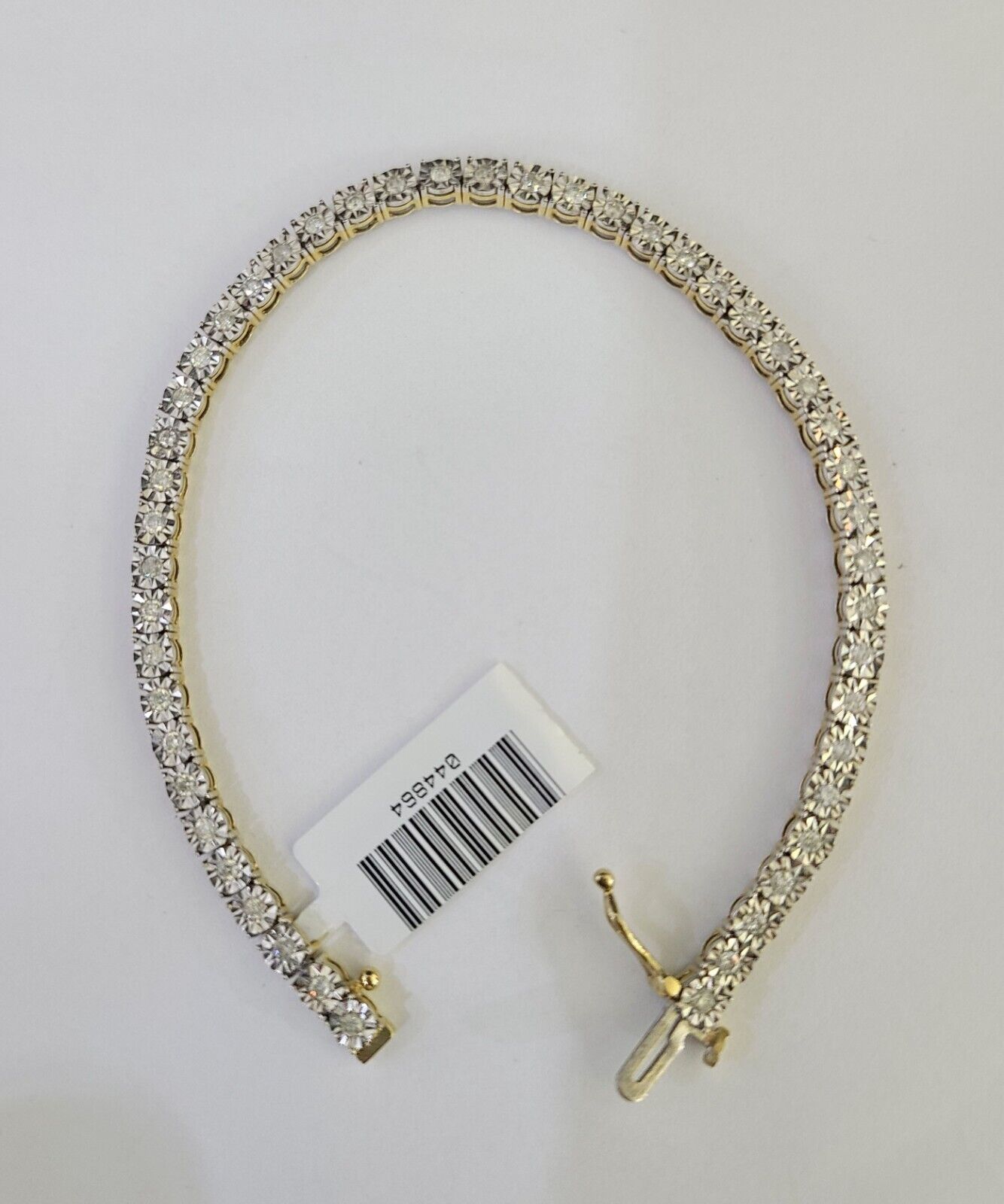 10K Yellow Gold Diamond Bracelet Women Ladies 7" REAL Genuine Gold