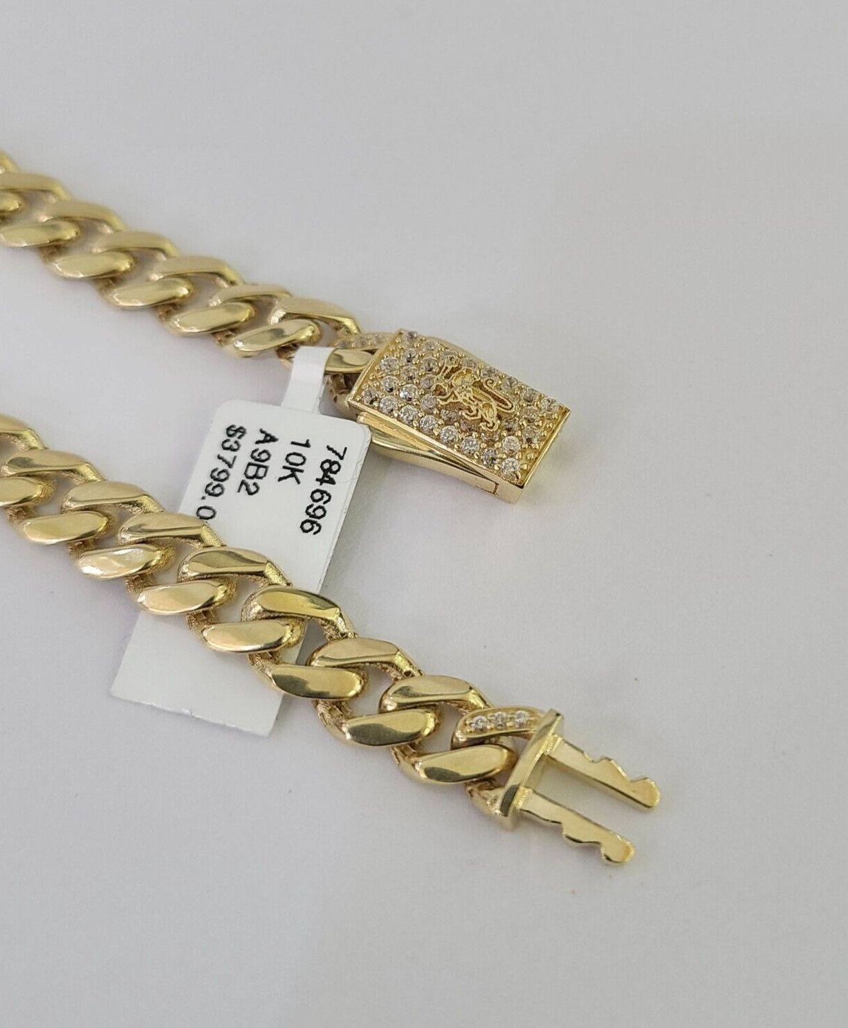 Real 10K Royal Monaco Bracelet Yellow Gold 8" Box Clasp 7mm Genuine Unisex