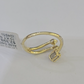 Real 10k Yellow Gold Diamond Ladies Ring Women Casual Engagement Wedding