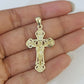 10K Gold Franco Chain INRI Cross Charm SET Length 16-20 inches 1mm Ladies Women