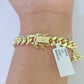 Real 10k Miami Cuban Link Bracelet Gold 9mm 9.5" Box Lock 10kt Yellow Gold