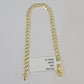 Real 10K Solid Cuban Curb Link Bracelet Yellow Gold Diamond Cuts 3.5mm 6" Kids