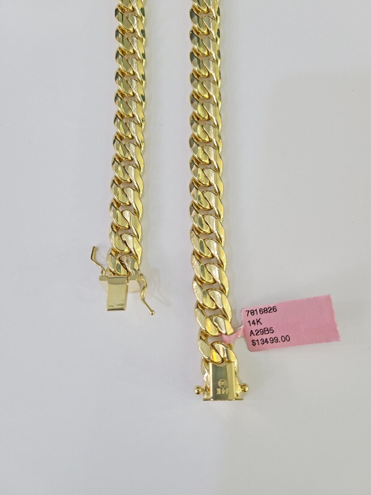 Real 14K Miami Cuban Link Chain Necklace Yellow Gold 18 inch 9mm Mens Hollow