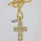 10K Franco Chain Jesus Crucifix Cross Pendant Charm Necklace 20"-26" 3mm Gold