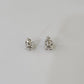 14k White gold Square Earrings Diamond screw-back Lab Created Women Men Studs