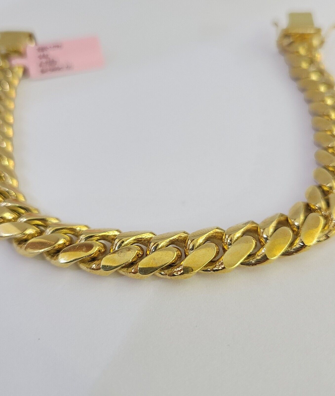 Real 14k Solid Miami Cuban Link Bracelet Gold 10mm 8.5" Box Lock 14kt Yellow