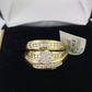 REAL 10k Diamond Ring Ladies Men Trio SET Wedding Engagement Genuine Yellow Gold