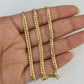 18k Solid Miami Cuban Chain Yellow Gold 3mm 26" Inch Genuine Necklace Real