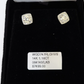 14k White gold Square Earrings Diamond screw-back Lab Created Women Men Studs