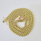 Real 14K Miami Cuban Link Chain Necklace Yellow Gold 22 inch 7mm Mens 14KT