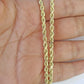 Gold 10K Rope Chain 3mm Length 18" 20" 22" 24" 26" 28" 30" & Cross Charm