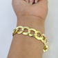 14K Real Yellow Gold Cuban Curb Bracelet Solid 14mm Link 8.5" inch Genuine