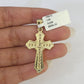 10k Milano Rope Chain Jesus Cross Charm Necklace SET 3mm 18" 20" 22" 24"