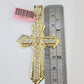 14K Franco Chain Jesus Cross Pendant Charm Necklace 20"-26" 4mm Gold Yellow